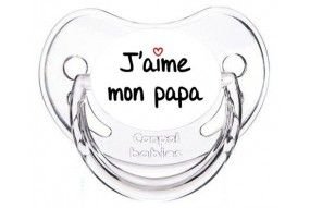 Tétine de bébé j’aime mon papa cœurs garçon