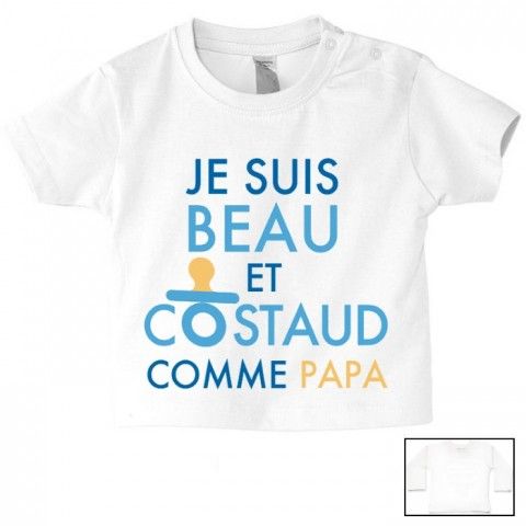 Tee-shirt de bébé à la maison c’est papa qui commande quand maman n’est pas là