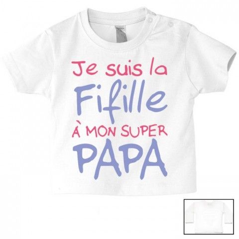 Tee-shirt de bébé je suis beau et costaud comme papa bleu vert