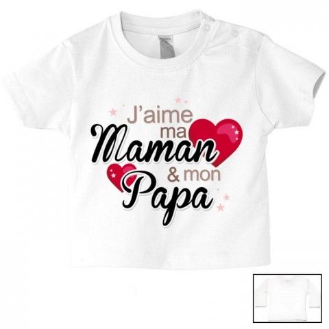 Tee-shirt de bébé je suis beau et costaud comme papa bleu vert