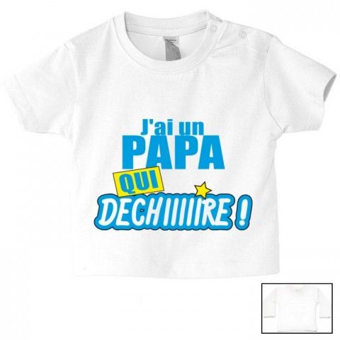 Tee-shirt de bébé à la maison c’est papa qui commande quand maman n’est pas là