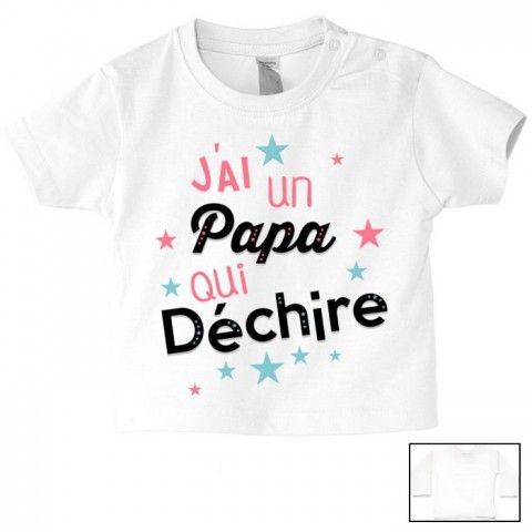 Tee-shirt de bébé à la maison c’est papa qui commande quand maman n’est pas là