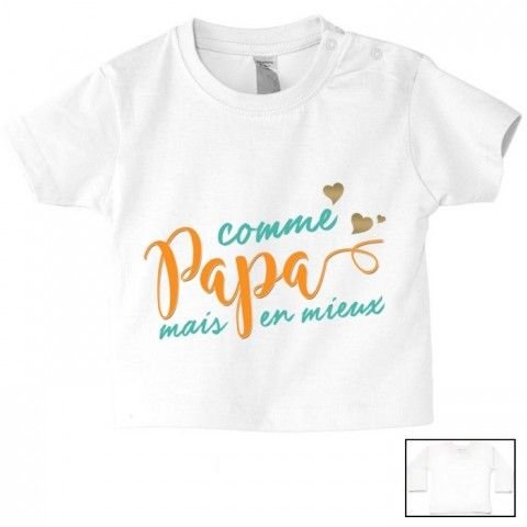 Tee-shirt de bébé à la maison c’est papa qui commande quand maman n’est pas là