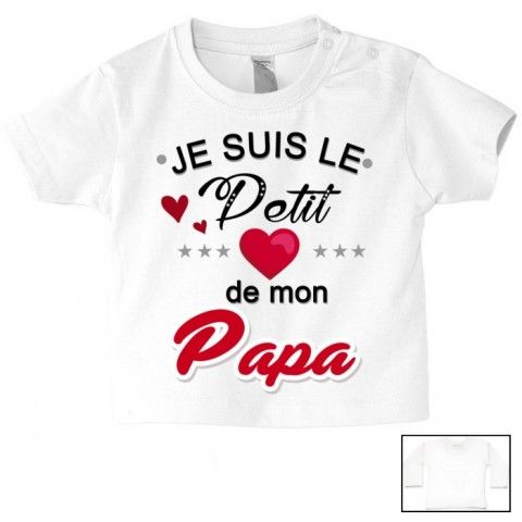 Tee-shirt de bébé je suis beau et costaud comme papa bleu vert