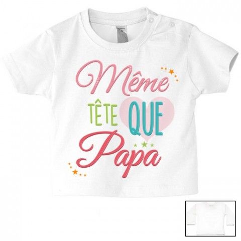 Tee-shirt de bébé je suis beau et costaud comme papa bleu vert