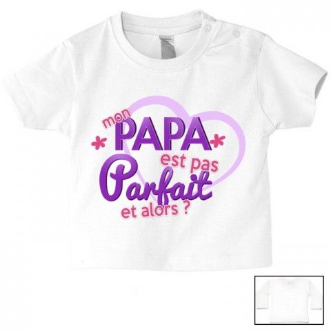 Tee-shirt de bébé je suis beau et costaud comme papa bleu vert