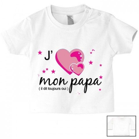 Tee-shirt de bébé à la maison c’est papa qui commande quand maman n’est pas là