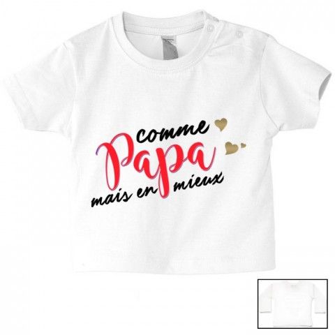 Tee-shirt de bébé à la maison c’est papa qui commande quand maman n’est pas là