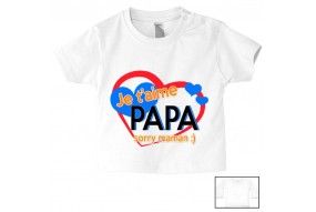 Tee-shirt de bébé à la maison c’est papa qui commande quand maman n’est pas là