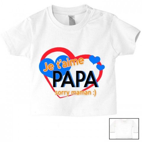 Tee-shirt de bébé à la maison c’est papa qui commande quand maman n’est pas là