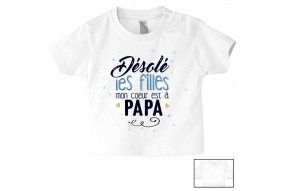 Tee-shirt de bébé je suis beau et costaud comme papa bleu vert