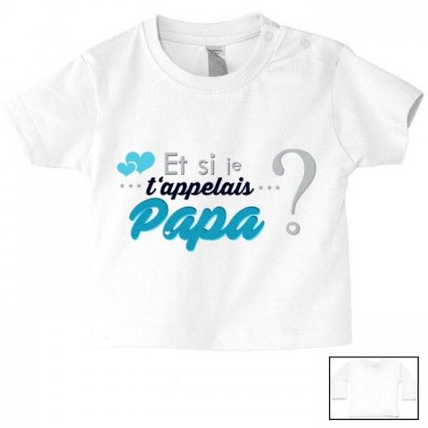 Tee-shirt de bébé je suis beau et costaud comme papa bleu vert