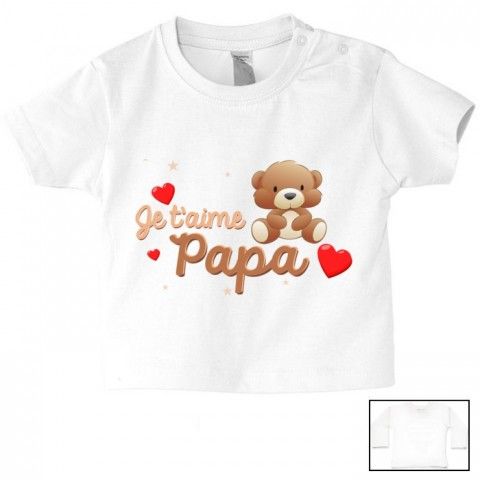 Tee-shirt de bébé je suis beau et costaud comme papa bleu vert