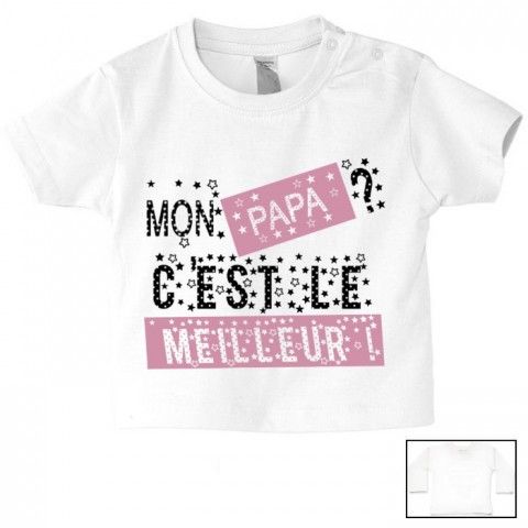 Tee-shirt de bébé à la maison c’est papa qui commande quand maman n’est pas là