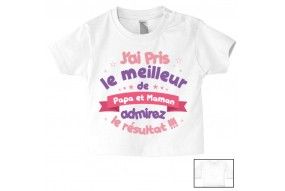 Tee-shirt de bébé à la maison c’est papa qui commande quand maman n’est pas là