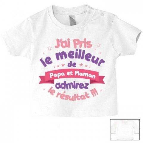 Tee-shirt de bébé à la maison c’est papa qui commande quand maman n’est pas là