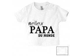 Tee-shirt de bébé je suis beau et costaud comme papa bleu vert