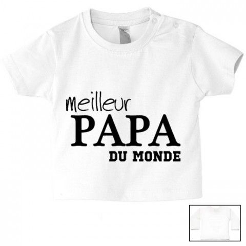 Tee-shirt de bébé je suis beau et costaud comme papa bleu vert