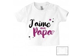 Tee-shirt de bébé je suis beau et costaud comme papa bleu vert