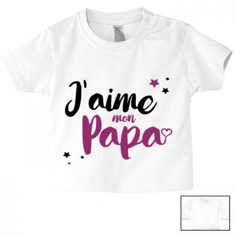 Tee-shirt de bébé je suis beau et costaud comme papa bleu vert