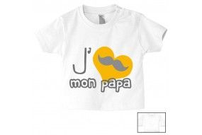 Tee-shirt de bébé je suis beau et costaud comme papa bleu vert