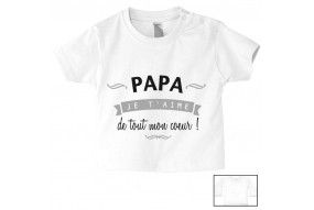 Tee-shirt de bébé je suis beau et costaud comme papa bleu vert