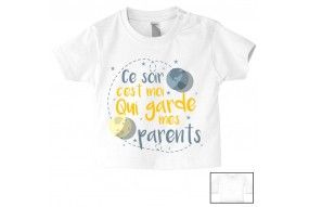 Tee-shirt de bébé à la maison c’est papa qui commande quand maman n’est pas là