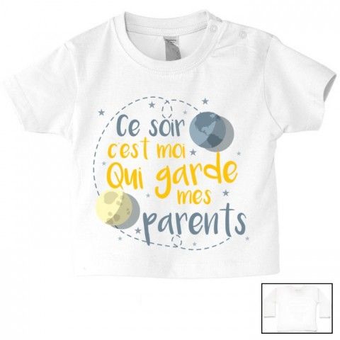 Tee-shirt de bébé à la maison c’est papa qui commande quand maman n’est pas là