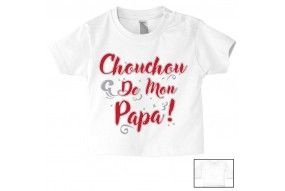 Tee-shirt de bébé je suis beau et costaud comme papa bleu vert