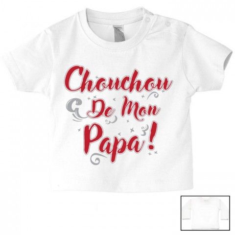 Tee-shirt de bébé je suis beau et costaud comme papa bleu vert