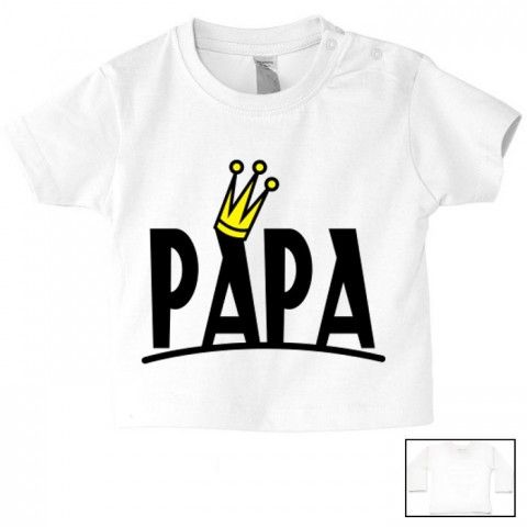 Tee-shirt de bébé à la maison c’est papa qui commande quand maman n’est pas là