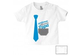 Tee-shirt de bébé je suis beau et costaud comme papa bleu vert