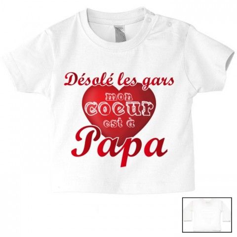 Tee-shirt de bébé à la maison c’est papa qui commande quand maman n’est pas là