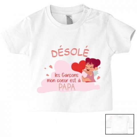 Tee-shirt de bébé je suis beau et costaud comme papa bleu vert