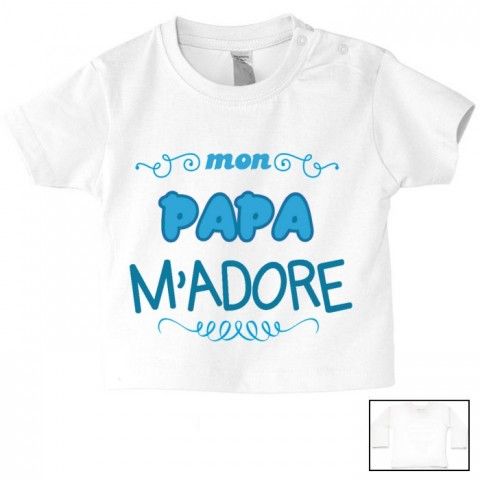 Tee-shirt de bébé à la maison c’est papa qui commande quand maman n’est pas là