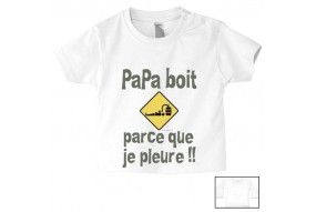 Tee-shirt de bébé à la maison c’est papa qui commande quand maman n’est pas là