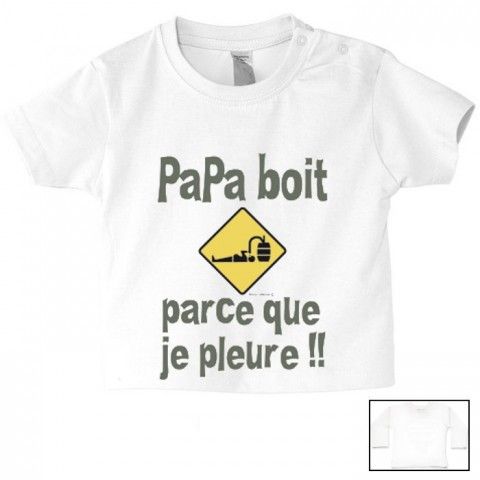 Tee-shirt de bébé à la maison c’est papa qui commande quand maman n’est pas là