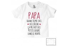 Tee-shirt de bébé je suis beau et costaud comme papa bleu vert