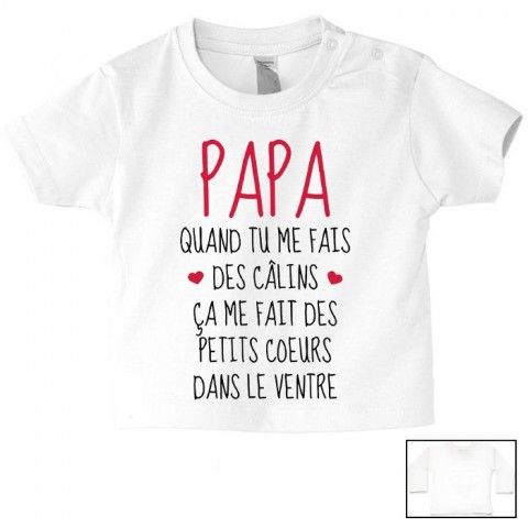 Tee-shirt de bébé je suis beau et costaud comme papa bleu vert