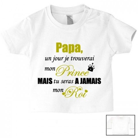 Tee-shirt de bébé je suis beau et costaud comme papa bleu vert