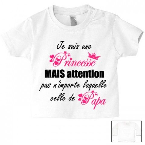 Tee-shirt de bébé à la maison c’est papa qui commande quand maman n’est pas là