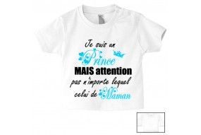 Tee-shirt de bébé je suis beau et costaud comme papa bleu vert