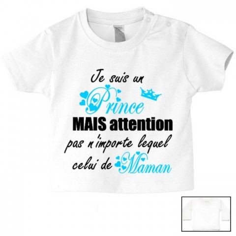 Tee-shirt de bébé je suis beau et costaud comme papa bleu vert