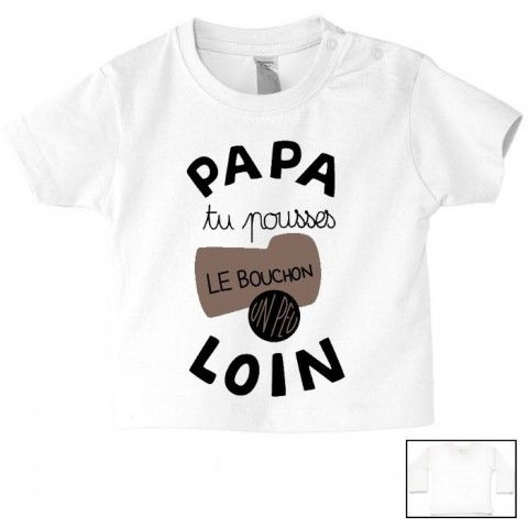 Tee-shirt de bébé je suis beau et costaud comme papa bleu vert