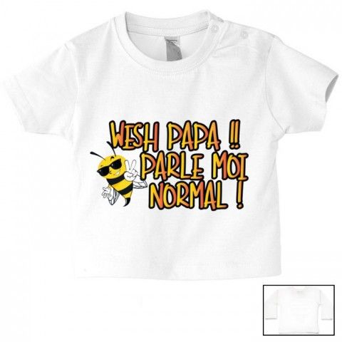 Tee-shirt de bébé à la maison c’est papa qui commande quand maman n’est pas là