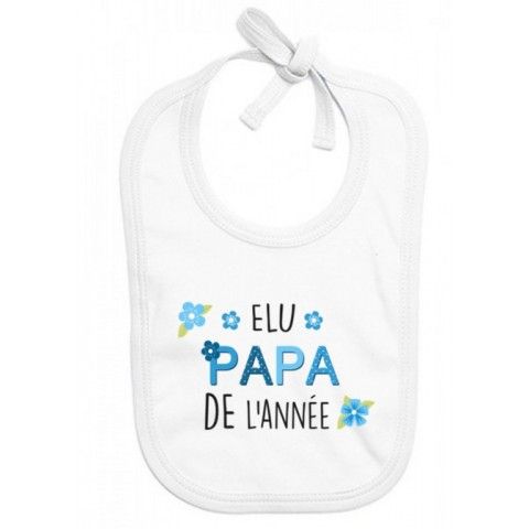 Bavoir de bébé je suis beau et costaud comme papa bleu vert