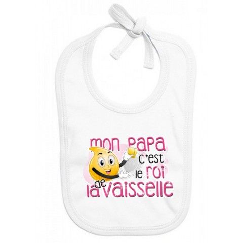 Bavoir de bébé à la maison c’est papa qui commande quand maman n’est pas là