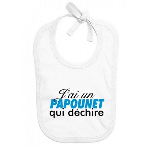 Bavoir de bébé je suis beau et costaud comme papa bleu vert