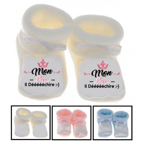 Chaussons de bébé à la maison c’est papa qui commande quand maman n’est pas là