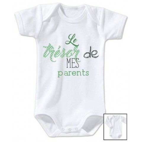 Body de bébé je suis beau et costaud comme papa bleu vert